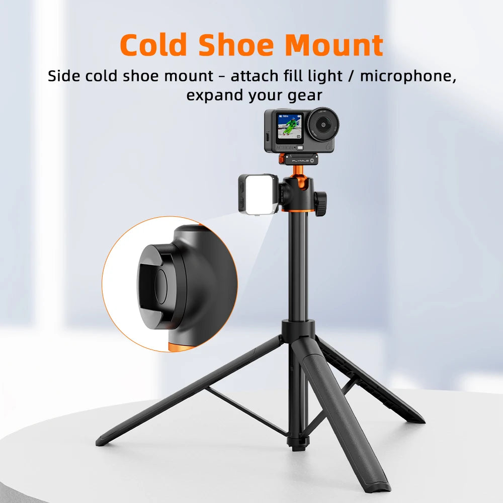 Flymile Magnetic Tripod Selfie Stick for DJI Osmo Action 6, Quick Release Base, 140cm