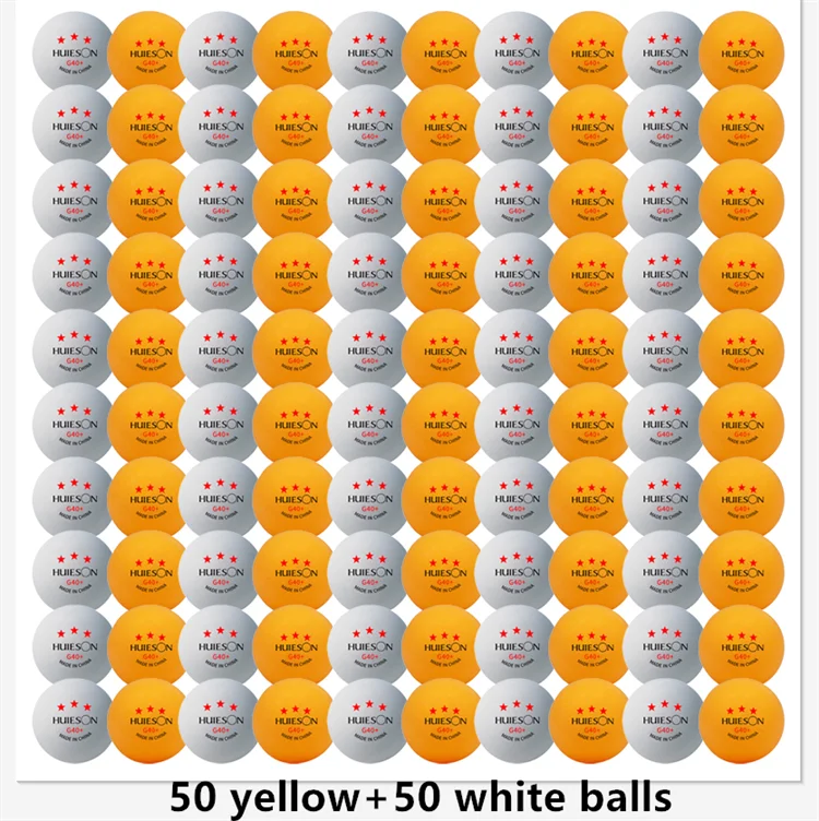 Huieson 3 Star Ping Pong Balls 50~100 PCS ABS 40+ New Material Table Tennis Balls Ping Pong Balls For Competition