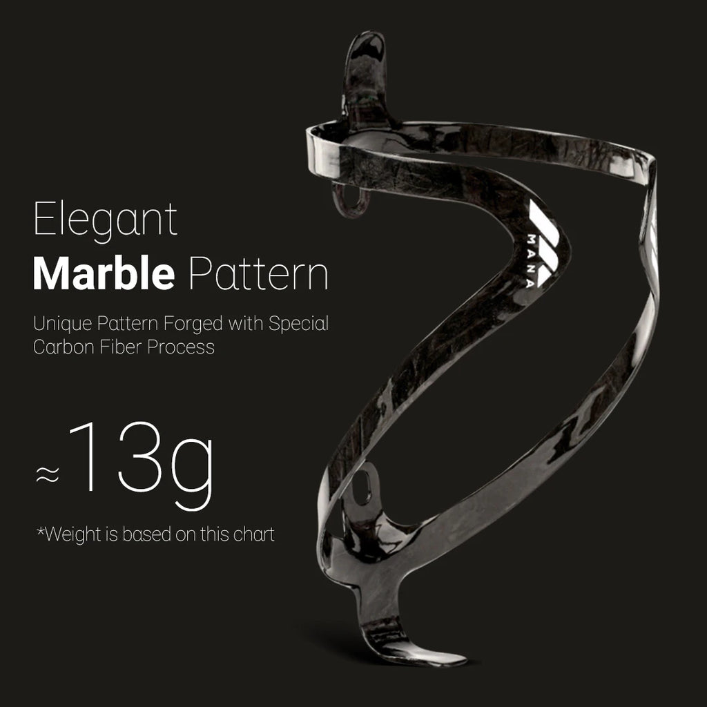 MANA 12g Marble Pattern Full Carbon Fibre Bicycle Bottle Cage + Aluminium Alloy Screws For Road/MTB/Gravel/TT Big Save