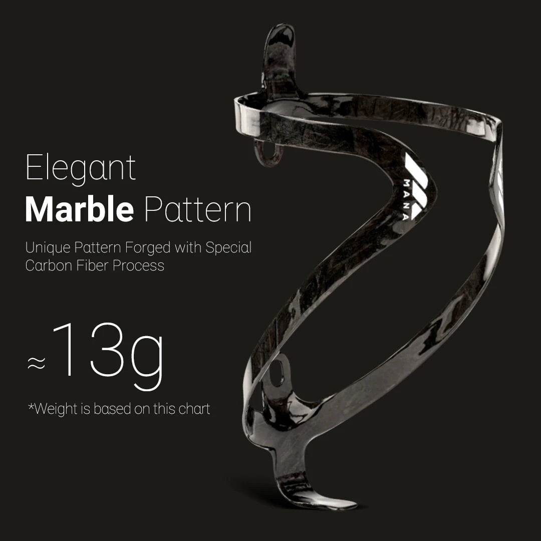 MANA 12g Marble Pattern Full Carbon Fibre Bicycle Bottle Cage + Aluminium Alloy Screws For Road/MTB/Gravel/TT Big Save
