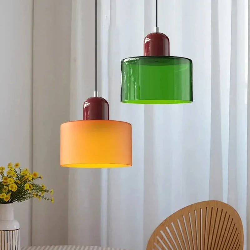 Glass pendant light chandelier, E27 socket, 1.9m cord, 90-260V, white shade