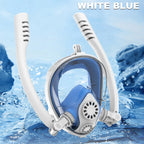 Adults Full Face Snorkel Mask Double Breathing Tube 180° Wide-Eye Panoramic Vision Advanced Anti-Fog Swim Leak-Proof Adventures