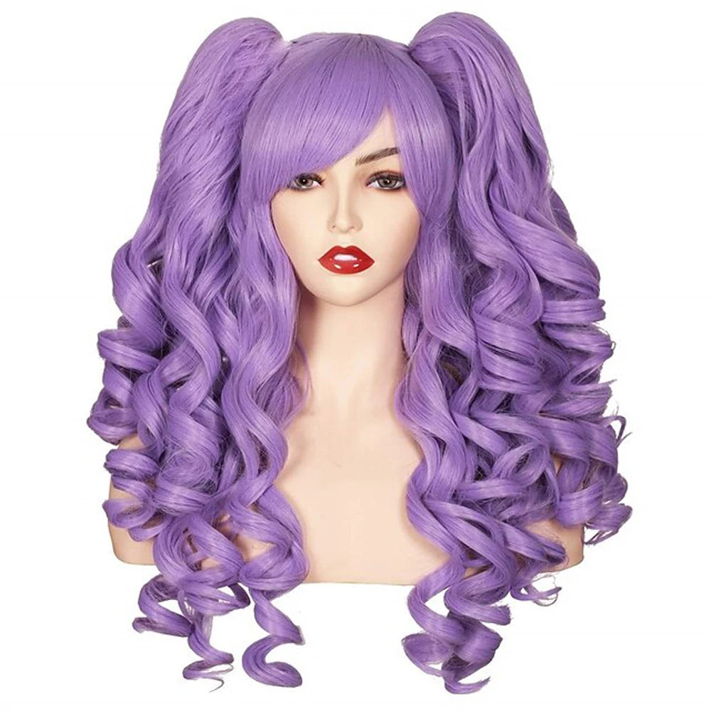 HAIRJOY Women Synthetic Hair  Long Curly Cosplay Wig  Halloween Wigs for Party  with 2 Ponytails
