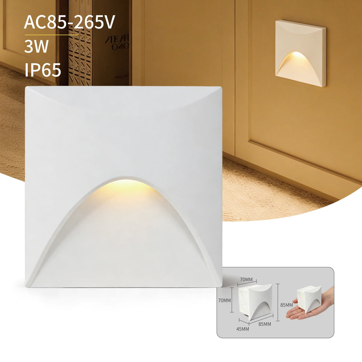 3W Stair Light Indoor Wall lamp Step Light Aisle Corridor Night Light AC85-265V Waterproof IP65 Wall Light