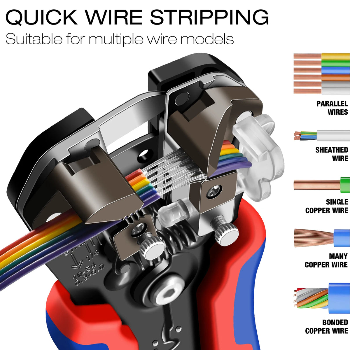 SJ-D2 3IN1 Wire Stripper Tools Multitool Pliers Automatic Stripping Cutter Crimping Cable Wire Electrician Repair Hand Tools