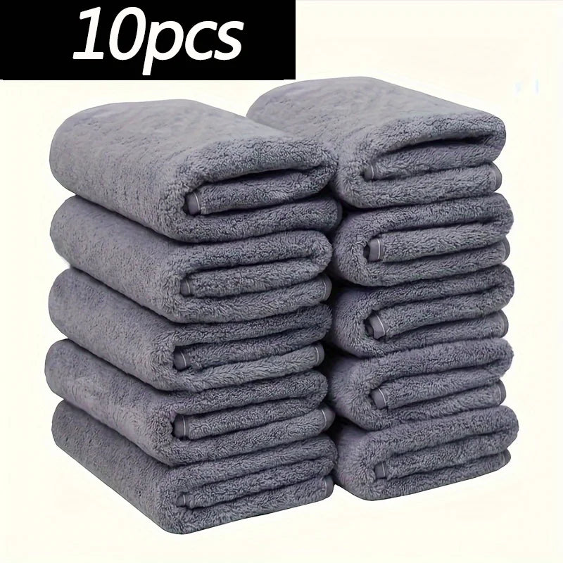6/8/10 Pcs Coral Fleece Hand Towel Set , Soft Absorbent Skin-Friendly  Face Towels, Ideal for Home Bathroom Gym Hotel Spa Use