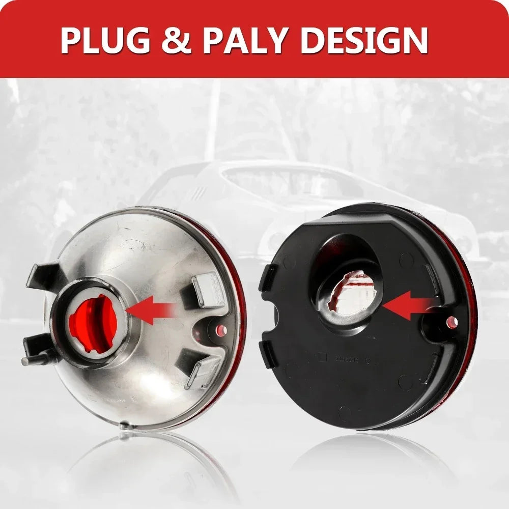 4pcs Tail Light & Reverse Backup Light Lens Kit Red for Chevy Corvette C3 1975-1979