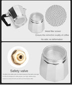 Mocha Coffee Pots Italian Aluminum Octagonal Pot Coffee Cup Maker Tea Maker Portable Coffee Maker