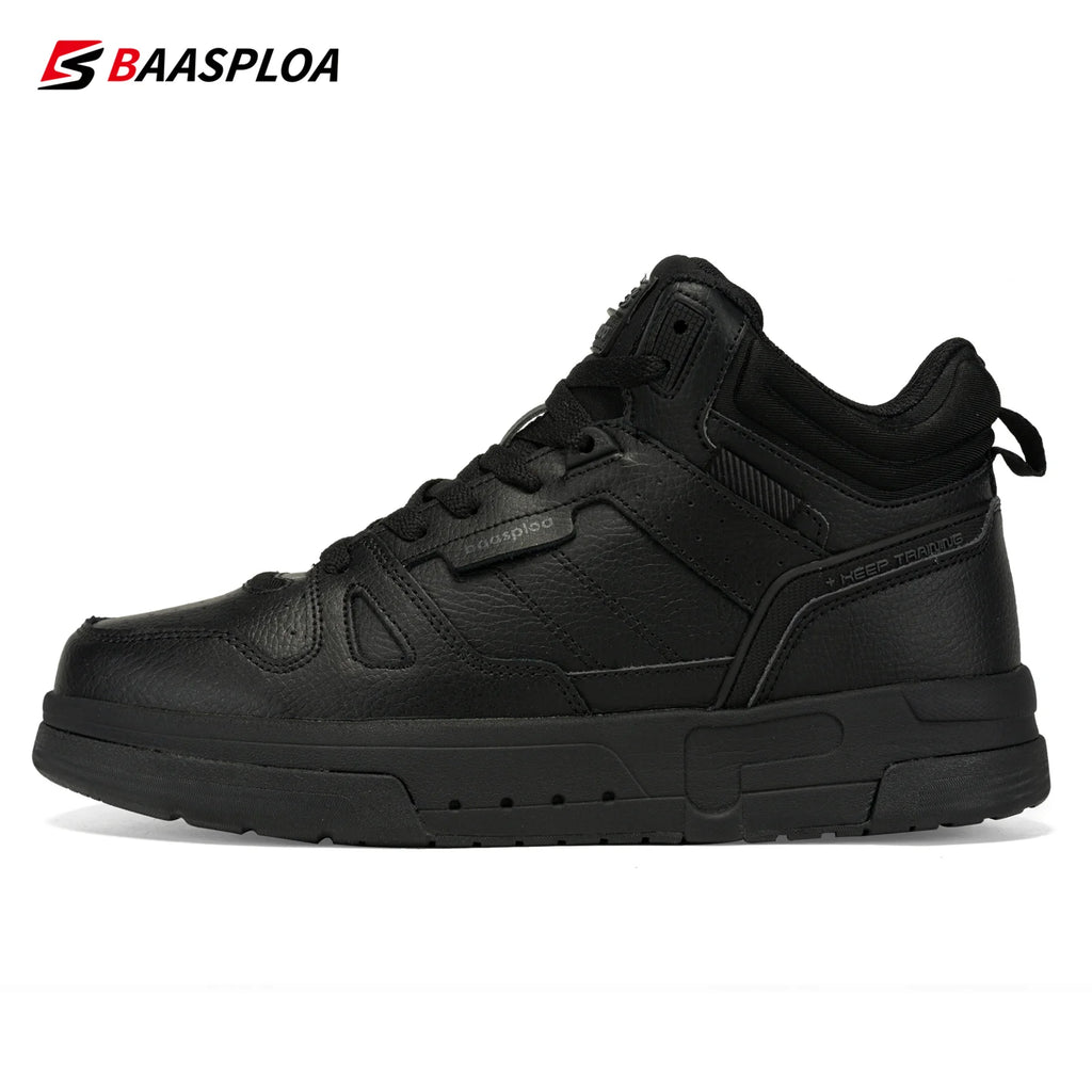 New Baasploa Men's Winter Cotton Shoes Thickened Men's Shoes Outdoor Non-Slip Waterproof Men's Casual Sports Walking Shoes