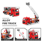 Fire Fighting Vehicle Set Construction City Rescue Fire Ladder Truck Tanker Water Cannon Car Alloy+Plastic Toys for Children
