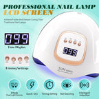 380W UV LED Nail Lamp Dryer 81 LEDs with LCD Screen for Gel Polish Curing