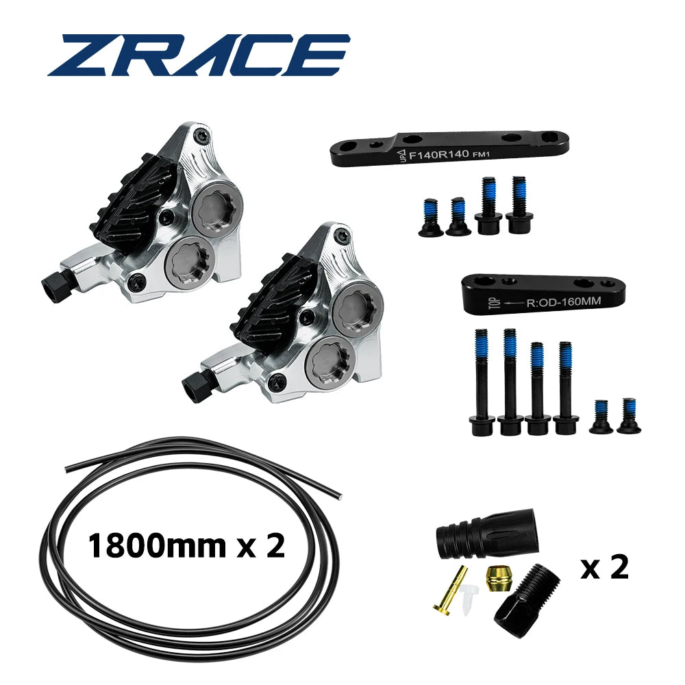 ZRACE XG4 Road Hydraulic Brake Caliper Flat Mount Four-piston Caliper, Ice Technology Brake Pads, CNC lightweight