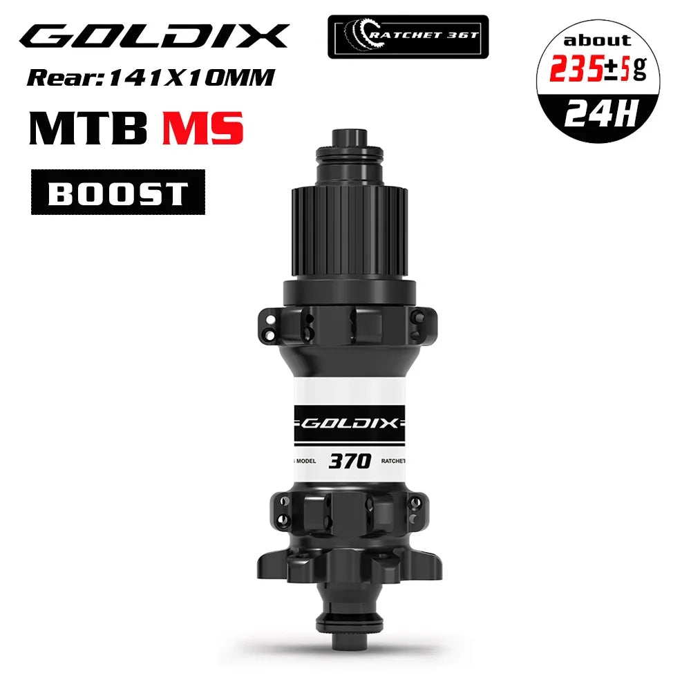GOLDIX M370 Bicycle Hub 24H Sealed Bearing 6-bolt Disc Brake Straight Pull 24 Holes Ratchet 36T BOOST MTB Hub for Shimano SRAM