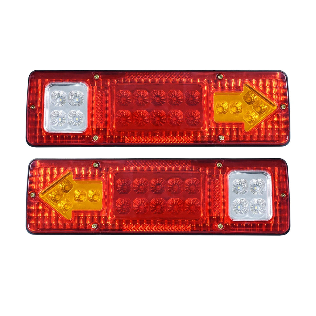 2Pcs LED taillights turn signals brake lights and reversing lights suitable for trucks buses tractors lorries pickups and RVs
