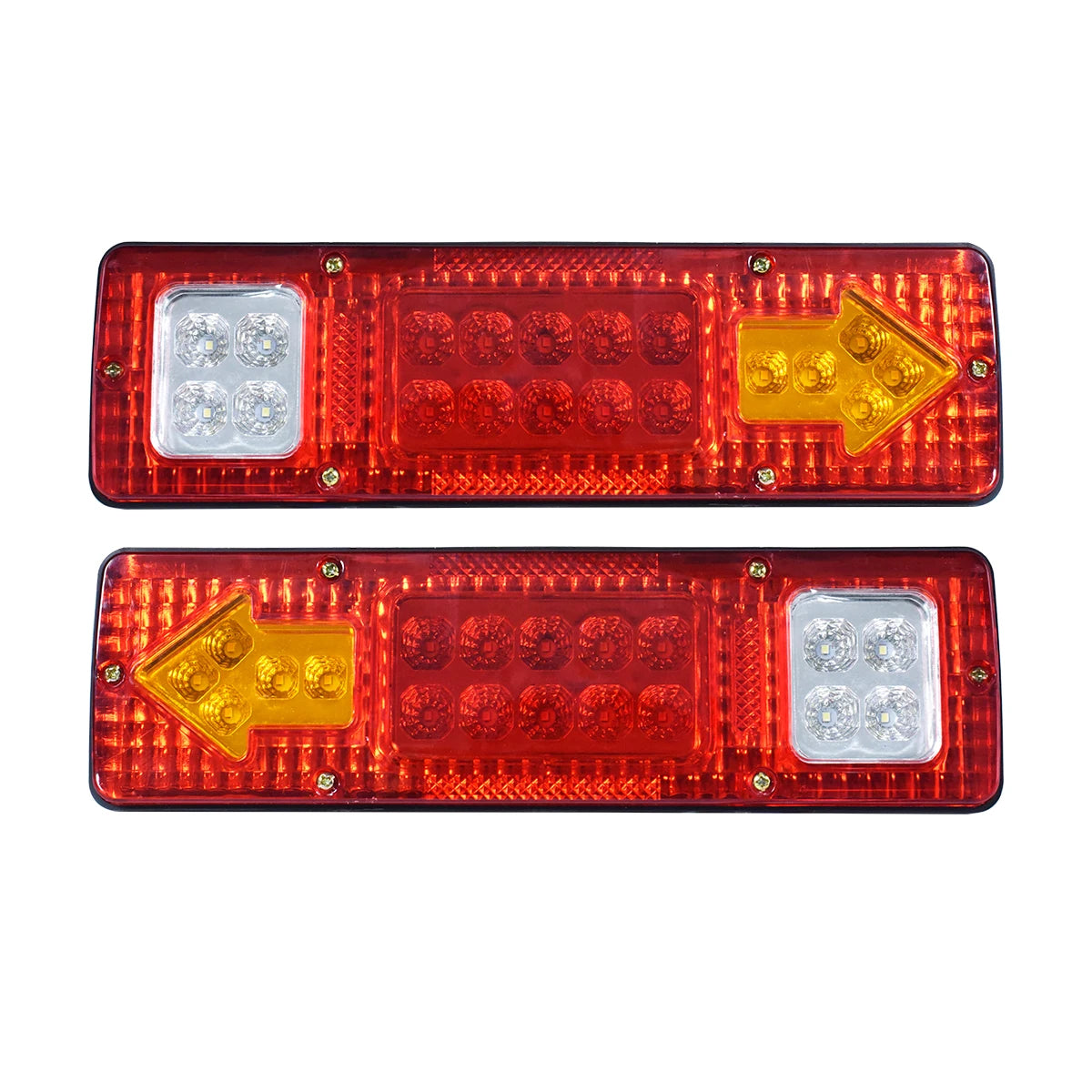 2Pcs LED taillights turn signals brake lights and reversing lights suitable for trucks buses tractors lorries pickups and RVs