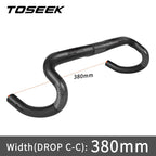 TOSEEK Full Carbon Fiber Handlebar 380/400/420/440mm Bent Bar Black Matte Finish Road Bike Carbon Handlebar Bicycle Parts