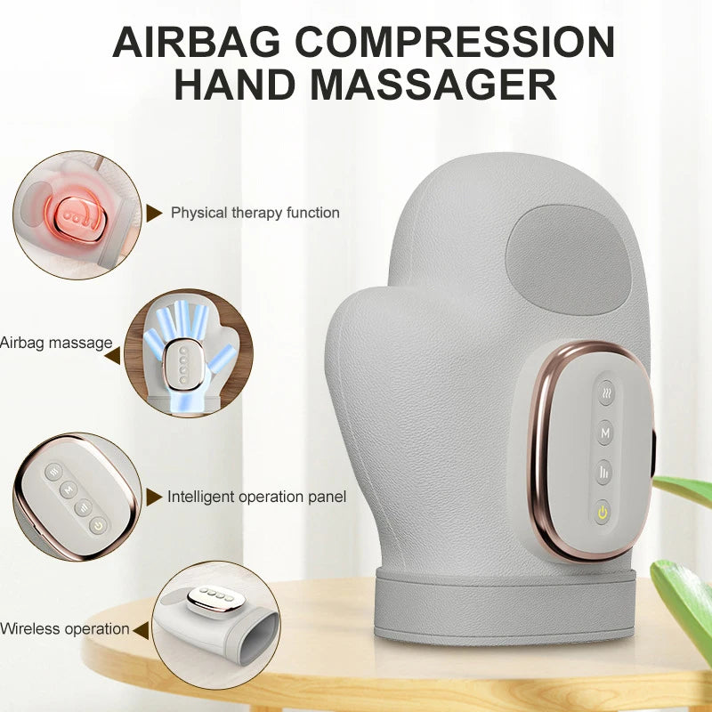 NEW Electric Hand Massager with Airbag Compress Carpal Tunnel Wrist Finger Massagers Portable Vibrating Gloves Kneading Rollers