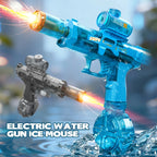 Electric Water Gun Automatic Continuous Firing Squirt Gun Outdoor Toy Long Range Shooting Water Gun with Lights Swimming Toys