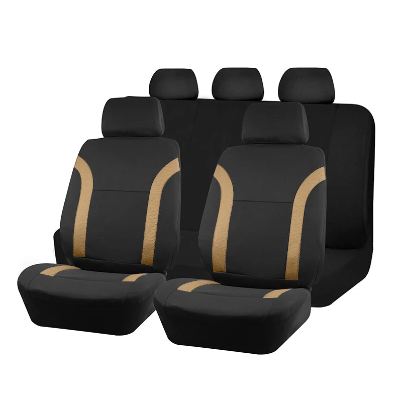 Universal breathable car seat covers air mesh + polyester fabric, 2 front seats or 5 seat set