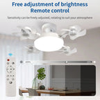 E27 Fan Light 2-in-1 60W  Drone Design Ceiling Fan Light with Remote Control AC85-265V Fan Lighting Bulb for Home Restaurant