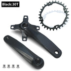 Bicycle crankset square taper single chainring 30T-42T black 152/165/170mm