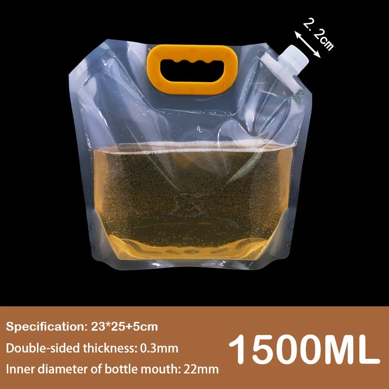 Transparent Spout Beverage Bag Reusable For Outdoor Travel Grain Storage Portable Ic Spout Pouches For Party Fruit Juice Beer