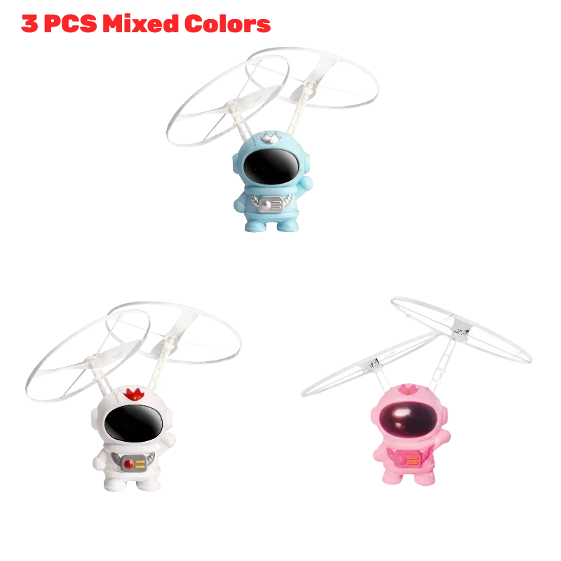 Levitating Luminous Flying Robot Astronaut Toy Aircraft Hand-Controlled Drone Interactive with Lights Outdoor Toys for Kids Gift