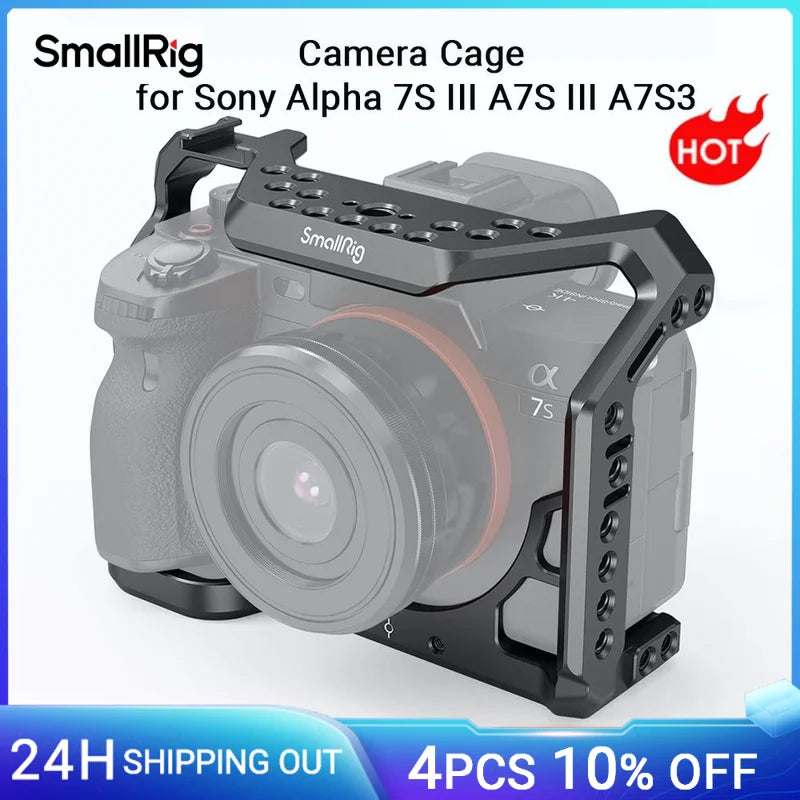 SmallRig a7s3 A7siii DSLR Cage for Sony Alpha 7S III Camera Cage With Cold Shoe Mount and Nato Rail Video DIY Cage Rig 2999