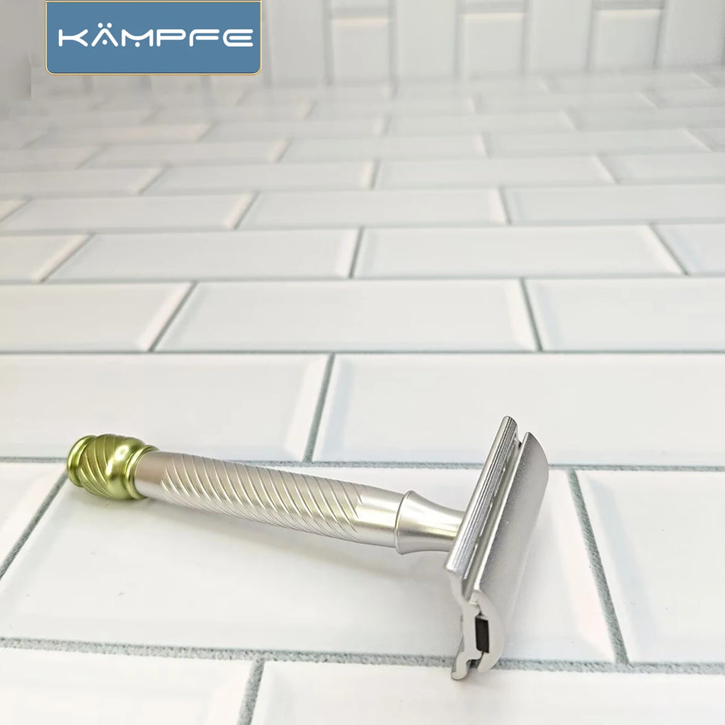 KAMPFE aluminum Double Edge Manual Shaver with Non-Slip Razor Grip Light Weight Safety Razor gifts for men.
