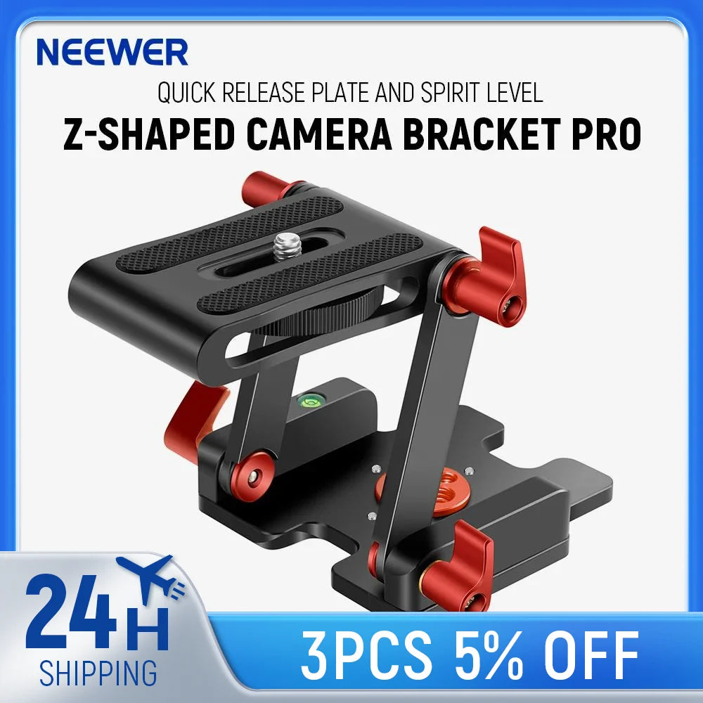 Neewer Upgraded Z-Flex Tilt Head Z Type Tripod Head with 4 Adjust/Fixing Knob, Quick Release Plate and Spirit Level for Tripod