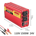 Car Power Inverter DC 12V/24V to AC 110V 60Hz 600W-2500W Vehicle Converter