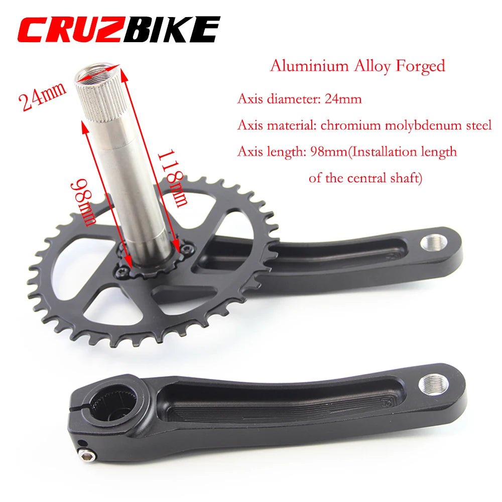 CRUZbike MTB Mountain Bike Kid's  Bicycle Crankset Crank 155/160/165/170/175mm Aluminum Alloy with Chainring 30/32/34/36/38T