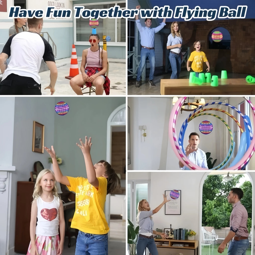 Flying Ball Boomerang Flyorb Magic With LED Lights Drone Hover Ball Stress Release Flying Spinner Fidget Toys Kids Family Gifts