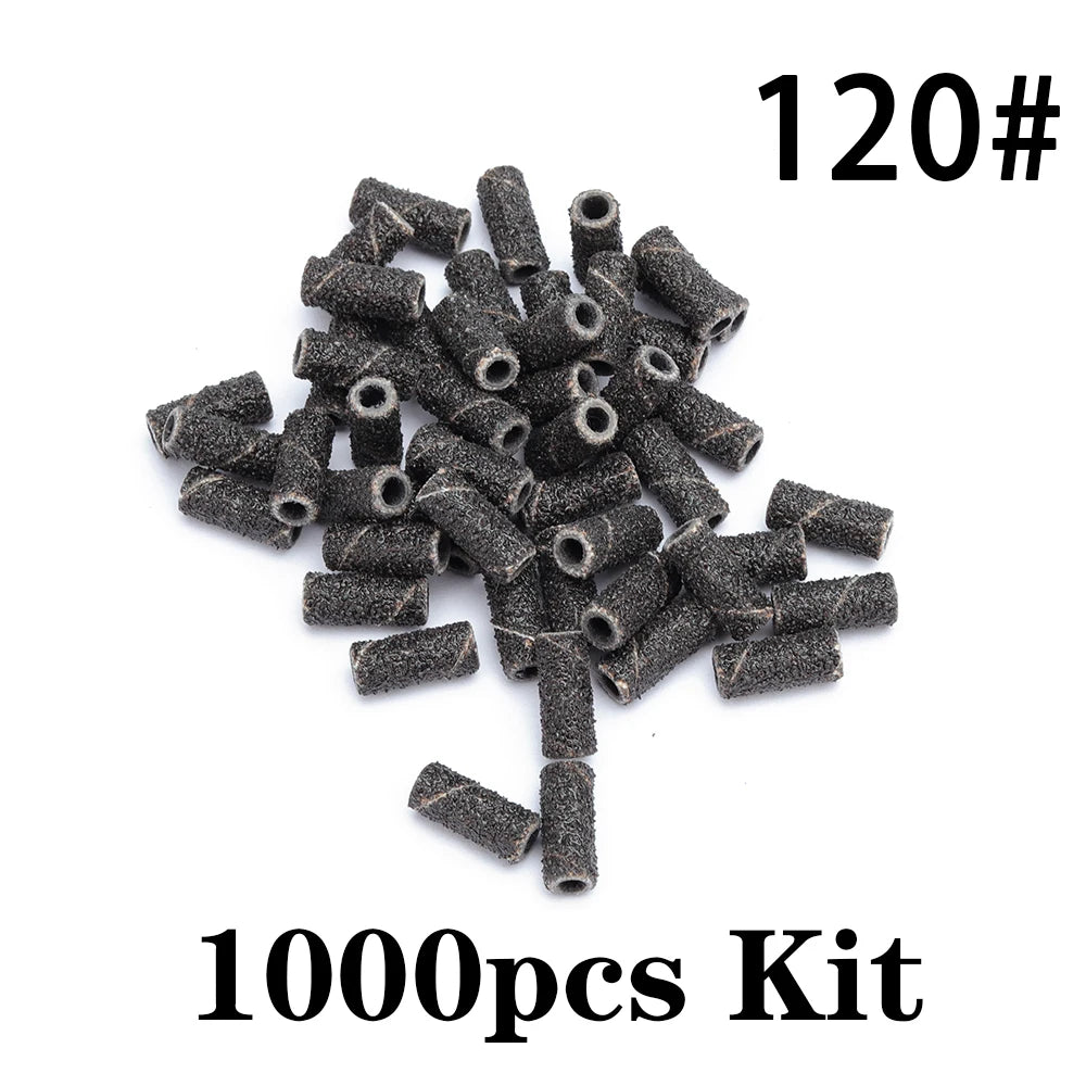 1000pcs 3mm Mini Zebra Nail Sanding Bands Electric Machine Nail Drill Bit UV Gel Acrylic Polish Remover For Nails Accessory Tool