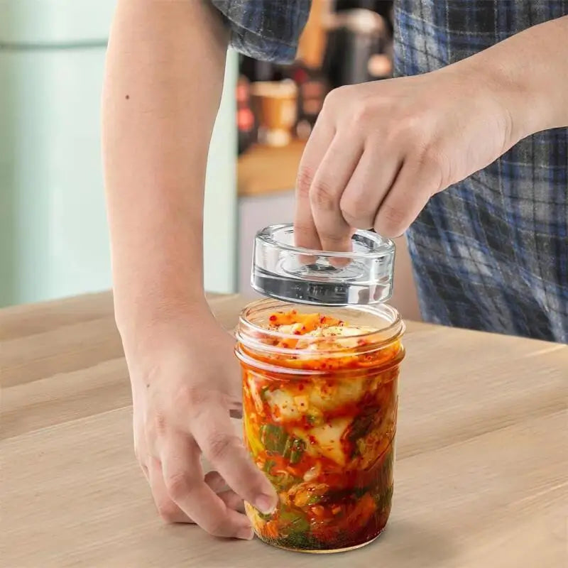 Wide Mouth Fermentation Weight Lid Household Small Glass Fermenting Weight Jars Cover Kitchen Supplies Homemade Pickling Food