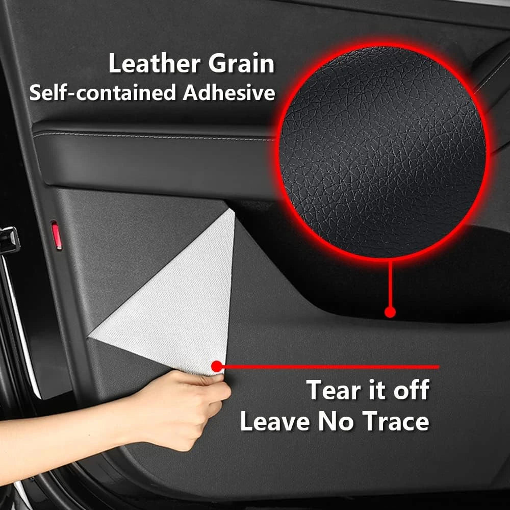 For Tesla Model 3/Y Car Door Anti-Kick Pad Leather Side Door Panel Protective Stickers Trim Anti-Dirty Mat Interior Accessories