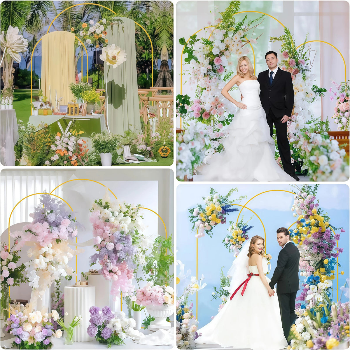4/5/6/6.6/7.2FT Gold Wedding Arch Stand, Party Decor Balloon arch, Frame Backdrop Holder Bracket For Birthday Baby Shower