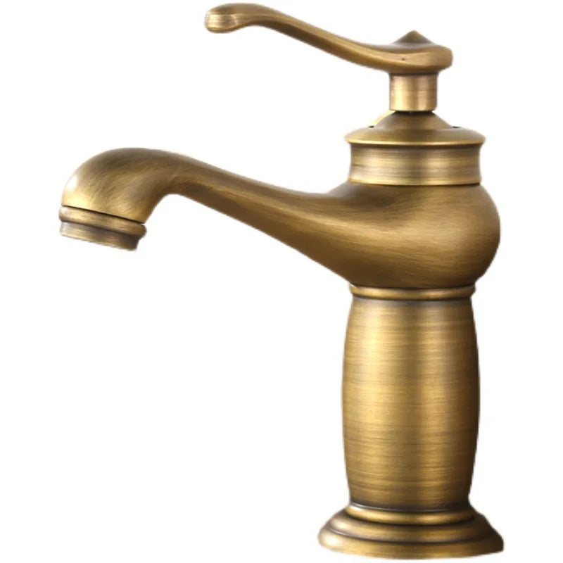 Luxury Basin Bath Faucet European Retro Single Handle Antique Bronze for Cold and Hot Water Sink Mixer Tap Mixer