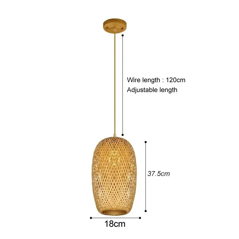 Newest Bamboo Pendant Lamps Ceiling Lights Rattan Wicker Lustre Hand Knit Braiding Suspended Home Dining Braided Decoration HOT