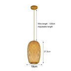 Newest Bamboo Pendant Lamps Ceiling Lights Rattan Wicker Lustre Hand Knit Braiding Suspended Home Dining Braided Decoration HOT