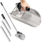 Stainless Beach Sand Scoop Metal Detecting with Handle Tool Fast Sifting Metal Detector Treasure Hunting Shovel Tool