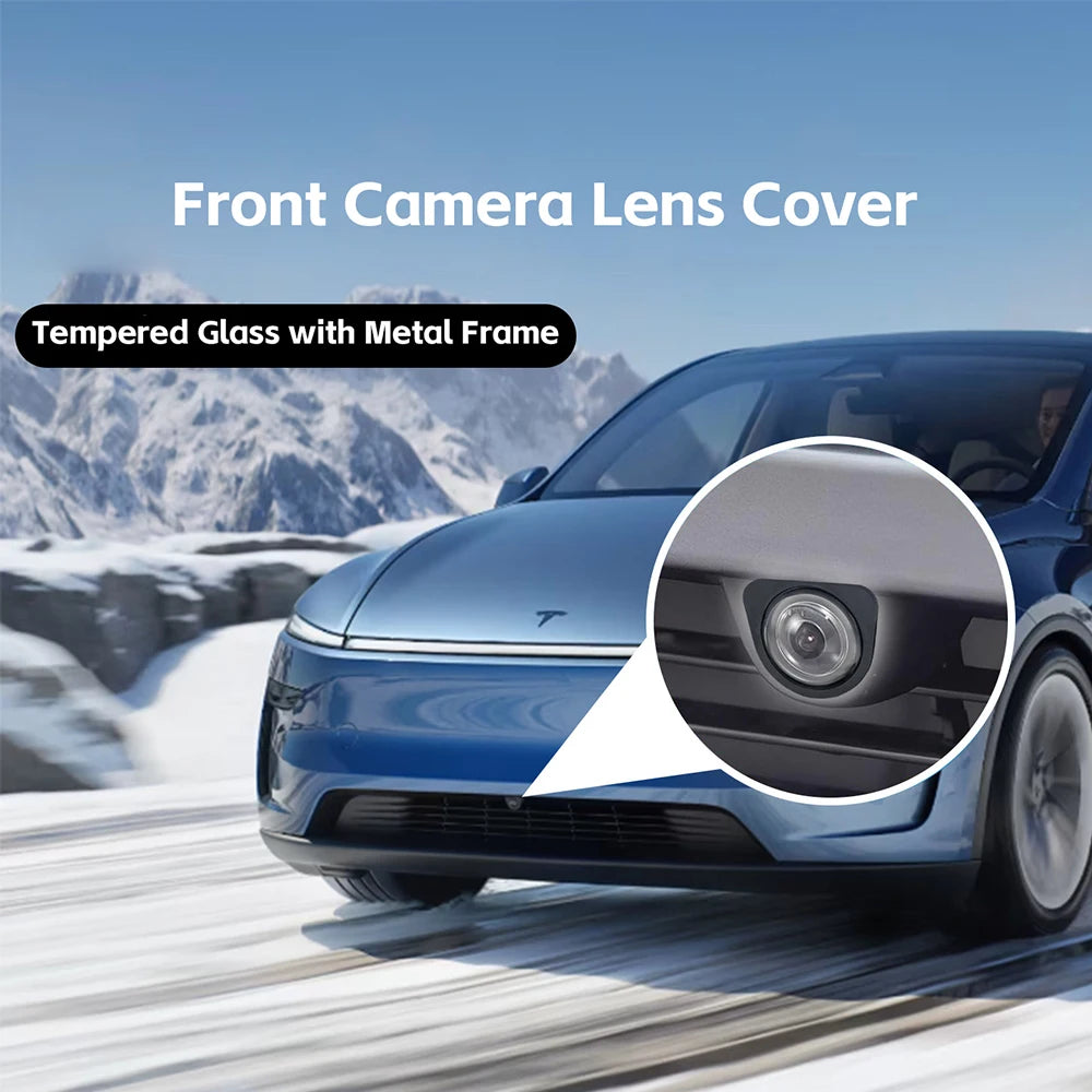 Original Fit Front Camera Protector Shield for Tesla Model Y L 6 Seater 2026 Model Y 2025+ HW4 9H Tempered Glass Rainproof Cover