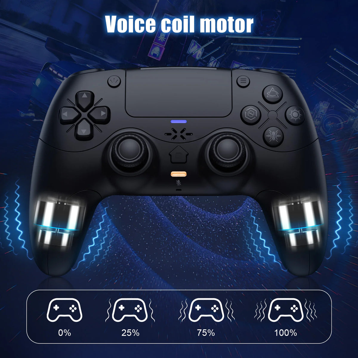 Wireless Game Controller for PS5/PlayStation 5 and PC, Adaptive Triggers, Mute Button, Black/White