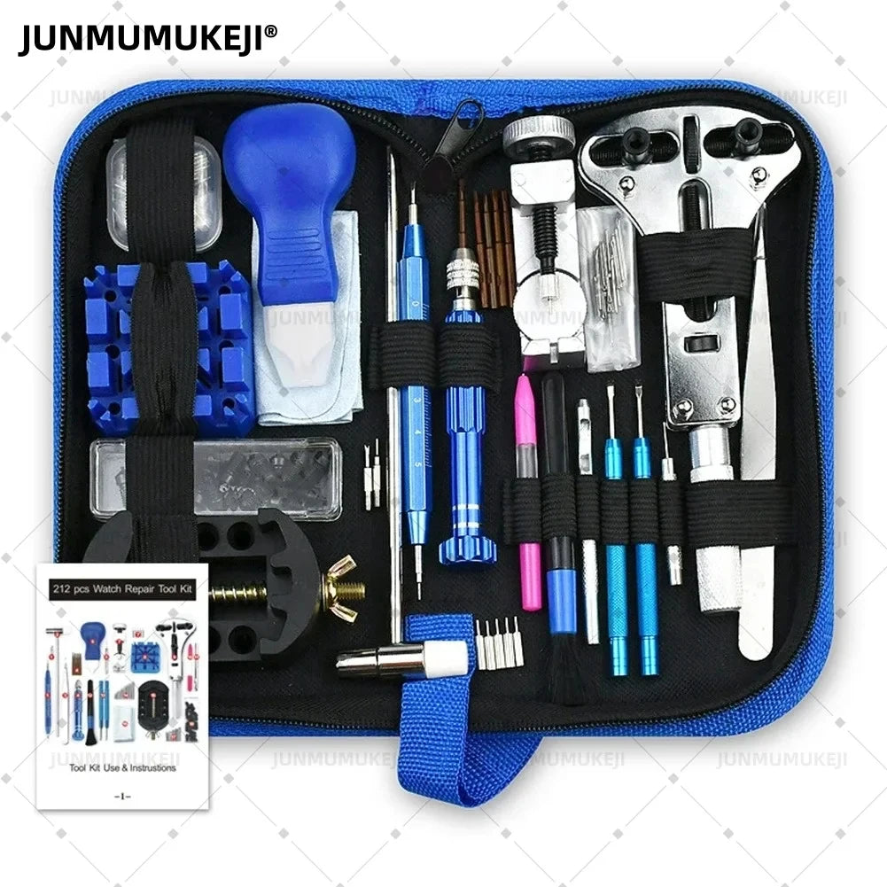 147 Pcs Watch Opener Repair Tool Kit Watch Case Repairing Opener Strap Link Storage Bag Screwdriver Watchmaker Repair Tools kit