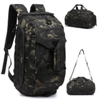 3-in-1 Tactical Gym Backpack with Shoe Compartment Convertible Duffel Sling Bag for Men Women Weekender Overnight Travel Bag