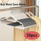 10 Piece Set Of Heavy-Duty Dry And Wet Hangers With Anti Slip Pads Saving Space With a 0.2-Inch Thick Ultra Light Organizer