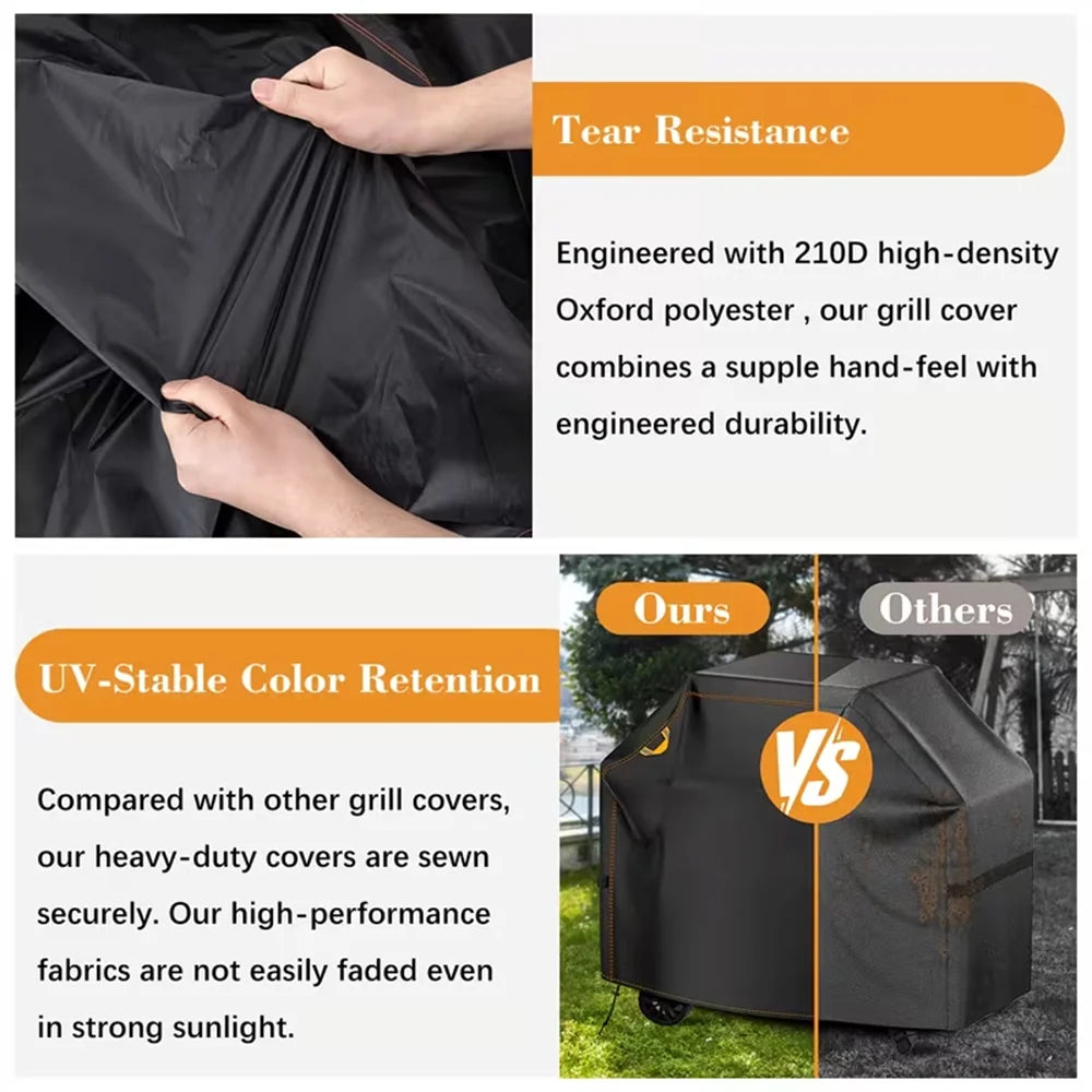Waterproof BBQ Grill Cover Outdoor Rain Dust Sun Protection, Multiple Sizes