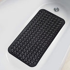 1pc PVC Non-Slip Bath Mat with Suction Cups & Drain Holes 15*27.6in/38*70cm- Fast Draining Shower Mat Bathtub Mat Bathroom Mat