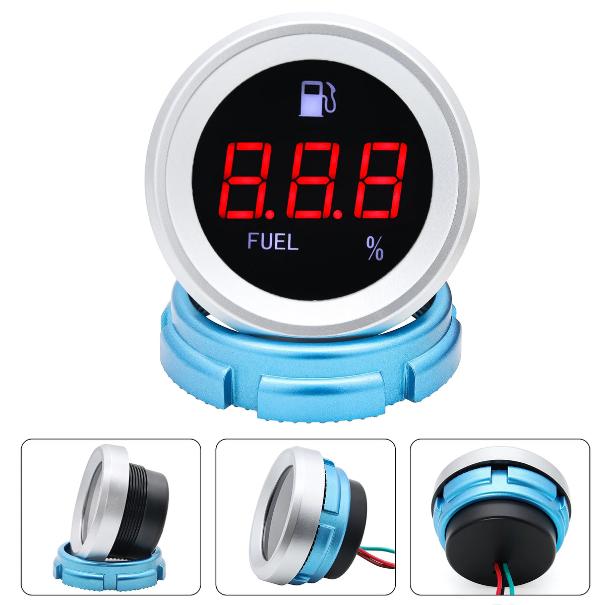 52mm Water Temperature Gauge 0-120°C with Warning Alarm, 1/8 NPT Sensor, 1pc