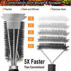 Safe Grill Brush and Scraper with Deluxe Handle Grill Cleaner Brush Stainless Steel Bristle Grill Brush